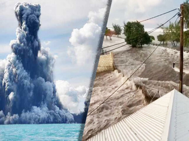 Erupción volcánica causa un tsunami y enciende las alarmas en el Pacífico Sur