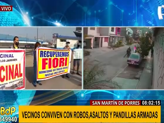 SMP: cansados de robos y asaltos, vecinos exigen mayor seguridad en avenida Alfredo Mendiola