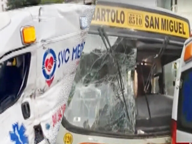 Bus choca contra ambulancia y deja 7 heridos cerca de la avenida Brasil
