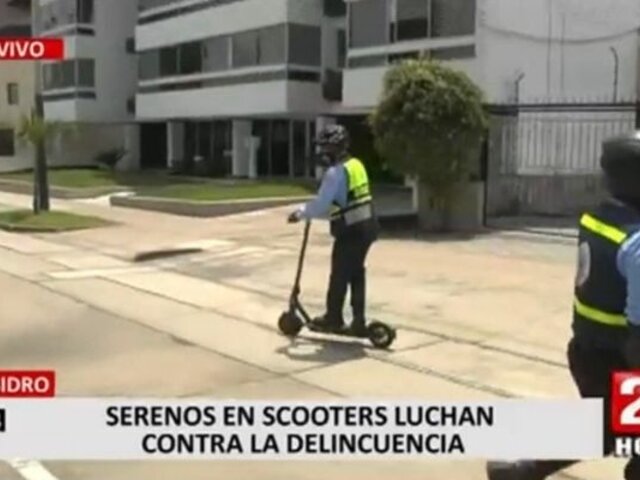 Serenos en scooter resguardan las calles de San Isidro