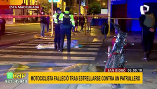 San Isidro: joven motociclista muere tras chocar violentamente contra patrullero