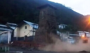 Pasco: histórica torre colonial se desploma a causa de las intensas lluvias