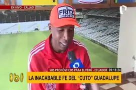 ¡La fe!: ‘Cuto’ Guadalupe entusiasmado en la previa del Perú vs. Ecuador en el Estadio Nacional