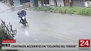 Ciclovías de terror: cámaras captan múltiples accidentes en Huancayo