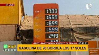 Alza de combustible: Grifos registran incremento de precios