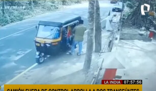 Impactantes imágenes: camión fuera de control atropella a transeúntes en la India