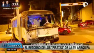 Cústers 'pirata' ocasionan accidente en Av. Arequipa y dejan varios pasajeros heridos
