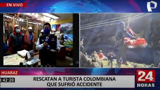 Huaraz: rescatan a turista colombiana que sufrió accidente