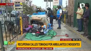 Los Olivos: recuperan Av. Tomás Valle que había sido ocupada por ambulantes e indigentes
