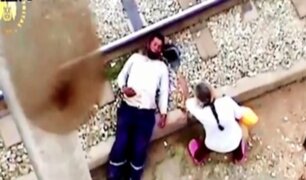 Ate: sujeto salva de morir luego de quedarse dormido en los rieles de tren