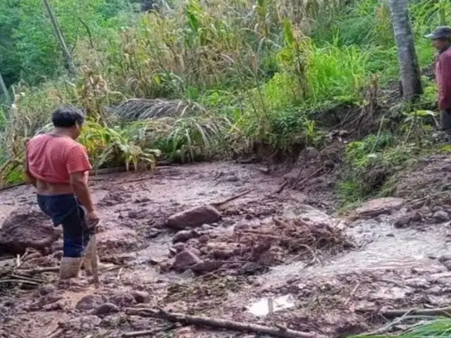 Pasco: Distrito de Villa Rica aislada debido a las lluvias y deslizamientos de piedra y lodo