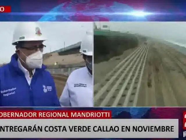 Costa Verde Callao será entregada en noviembre, según gobernador Mandriotti