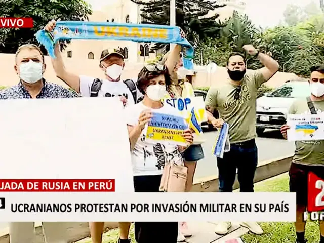 Ucranianos en Perú protestan por invasión militar a su país