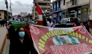 En provincia también marcharon contra la gestión de Pedro Castillo
