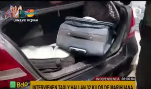 Independencia: intervienen taxi y encuentran 32 kilos de marihuana en la maletera