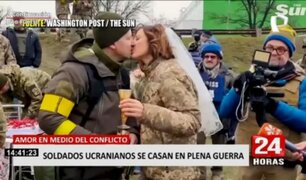 Guerra Rusia - Ucrania: Soldados ucranianos contraen matrimonio en pleno conflicto bélico