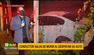 Miraflores: auto se despista en la Costa Verde y conductor salva de morir