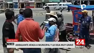 Arequipa: Ambulante agrede a agente municipal