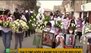 Trujillo: en medio de pedidos de justicia dan último adiós a joven madre que cayó de edificio