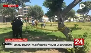 ¡Macabro hallazgo!: Encuentran cráneo en parque de Los Olivos