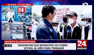 Emolienteros protestan por presuntos cobros indebidos de la Municipalidad de La Victoria
