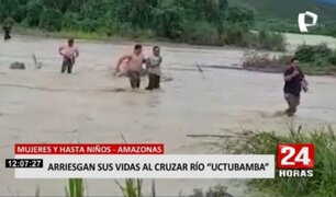 Amazonas: personas arriesgan sus vidas cruzando el río Uctubamba