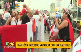Centro de Lima: ciudadanos y grupo de colectivos realizaron plantón en favor de vacancia presidencial