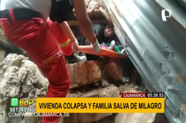 Cajamarca: vivienda en mal estado colapsa y familia se salva de milagro