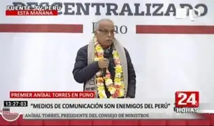 Aníbal Torres acusa a los medios de "convertirse en enemigos del Perú"