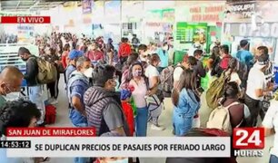 ¡Por las nubes!: Precios de pasajes en Terminal  Atocongo se duplican por Semana Santa