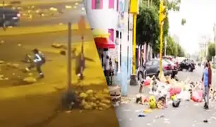 ¡Insólito!: Trabajadores de limpieza en huelga ensucian las calles del Callao