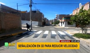 Arequipa: pintan señalización 3D en calle para controlar velocidad en conductores