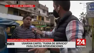 El Agustino: Mototaxistas utilizan cartel “fuera de servicio” para evitar intervención policial