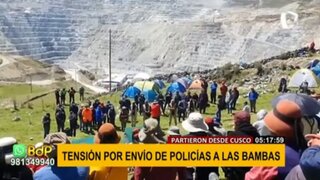 Envían contingente de 150 policías a minera Las Bambas invadida por comuneros