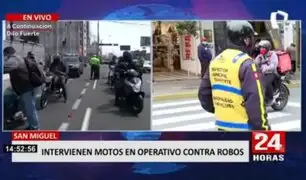 San Miguel: Intervienen motos lineales en operativo contra robos al paso