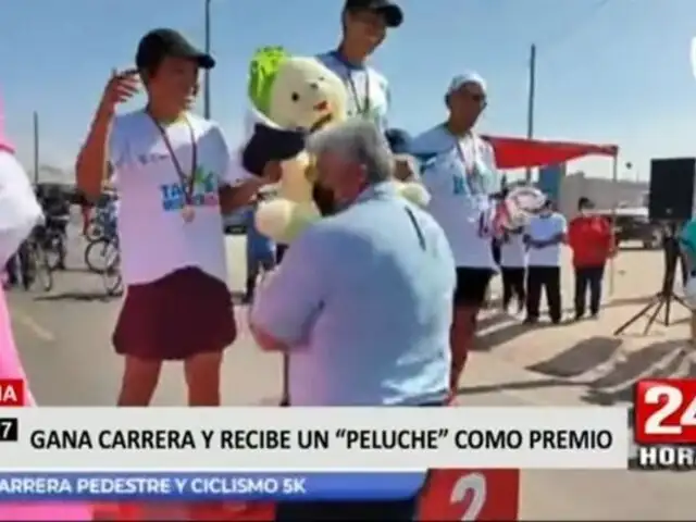 ¡Insólito!: Atleta ganó competición en Tacna y recibió un peluche como premio