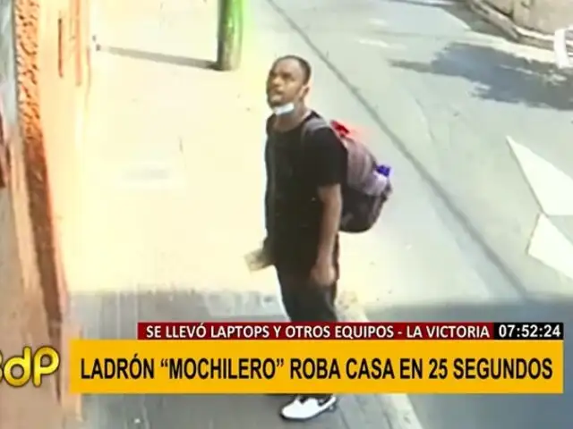 ¡Increíble! Ladrón “mochilero” roba casa en tan solo 25 segundos