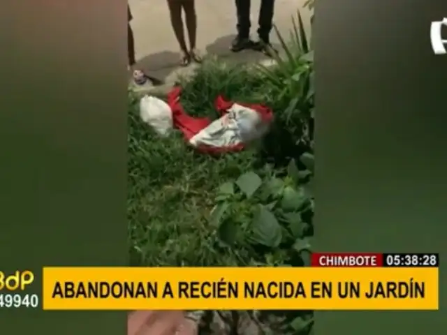 Chimbote: rescatan a bebé recién nacida que fue abandonada en jardín