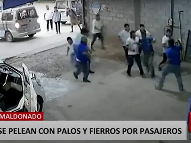 Puerto Maldonado: choferes y jaladores se pelean con palos y fierros por disputa de pasajeros