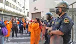 Obreros de limpieza pública protestan exigiendo a municipio de Lima mejores condiciones laborales