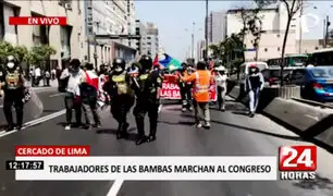 Conflicto Las Bambas: más de 9 mil trabajadores marchan rumbo al Congreso