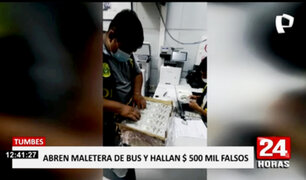 Tumbes: incautan cerca de US$2.5 millones falsos en maletera de bus