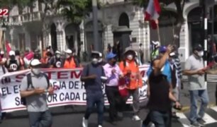 Las Bambas: Continúan protestas de trabajadores mineros en el Cercado de Lima