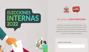 JNE presenta web “voto informado” con datos de listas que participan en elecciones internas