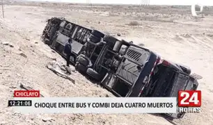 Chiclayo: trágico choque entre bus y combi deja cuatro muertos y varios heridos