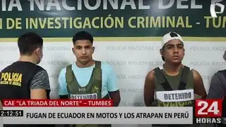 Tumbes: delincuentes fugan de Ecuador en moto y son atrapados en Perú