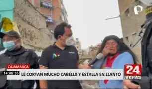 Cajamarca: Mujer rompe en llanto porque extranjera le cortó  su cabello