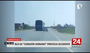 Lambayeque: Bus de 'Corazón Serrano' provoca accidente automovilístico