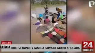Loreto: bote se hunde y familia se salva de morir ahogada