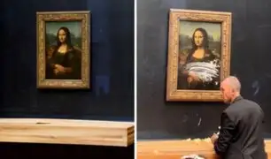 Le lanzó un pastel: cuadro de la ‘Mona Lisa’ es atacado por sujeto en una silla de ruedas